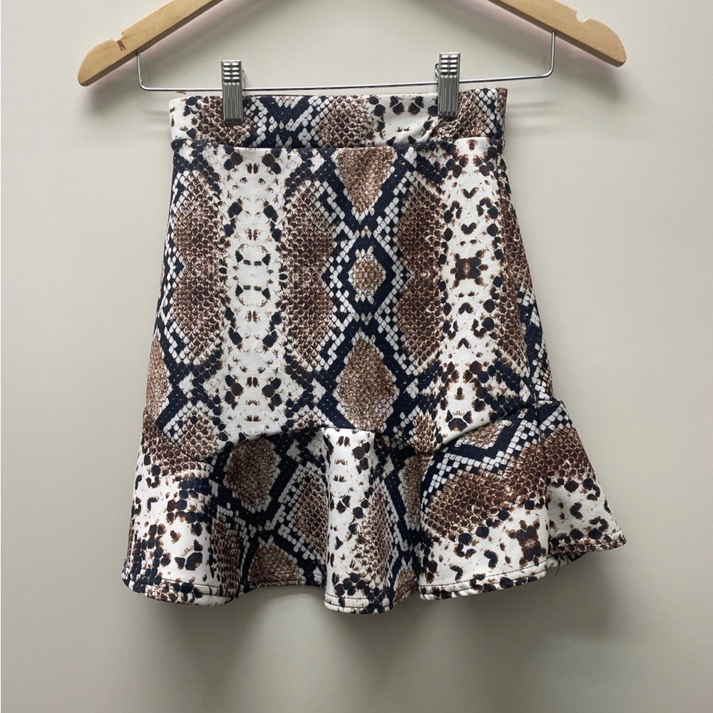 Nasty Gal snake print mini skirt XS
